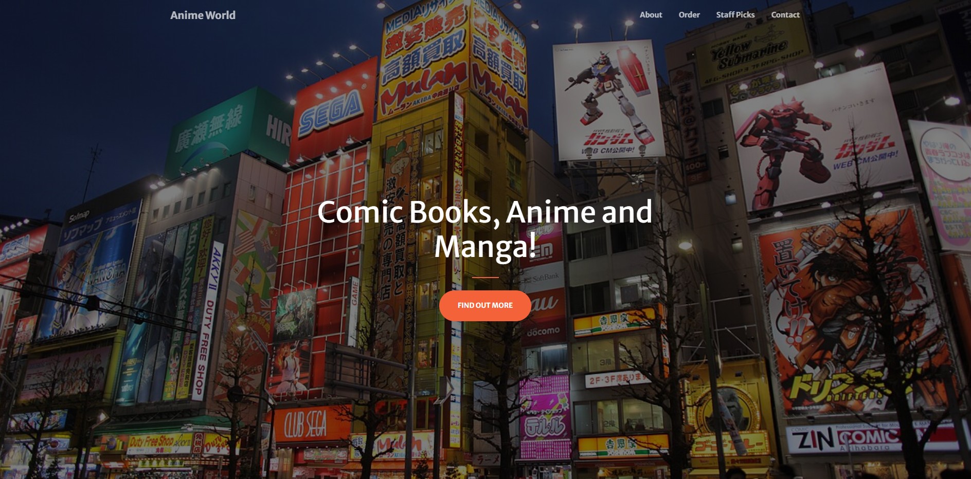 Screenshot of a modern landing page project